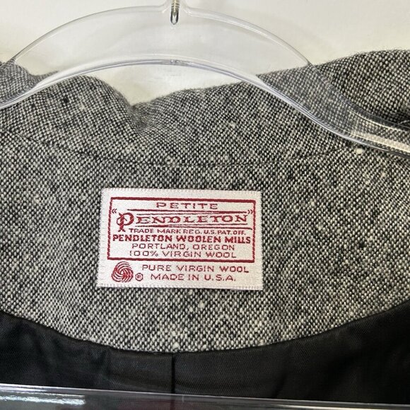 Pendleton Wool Blazer Jacket Womens Size 16 Petite Gray Vintage - Picture 4 of 10